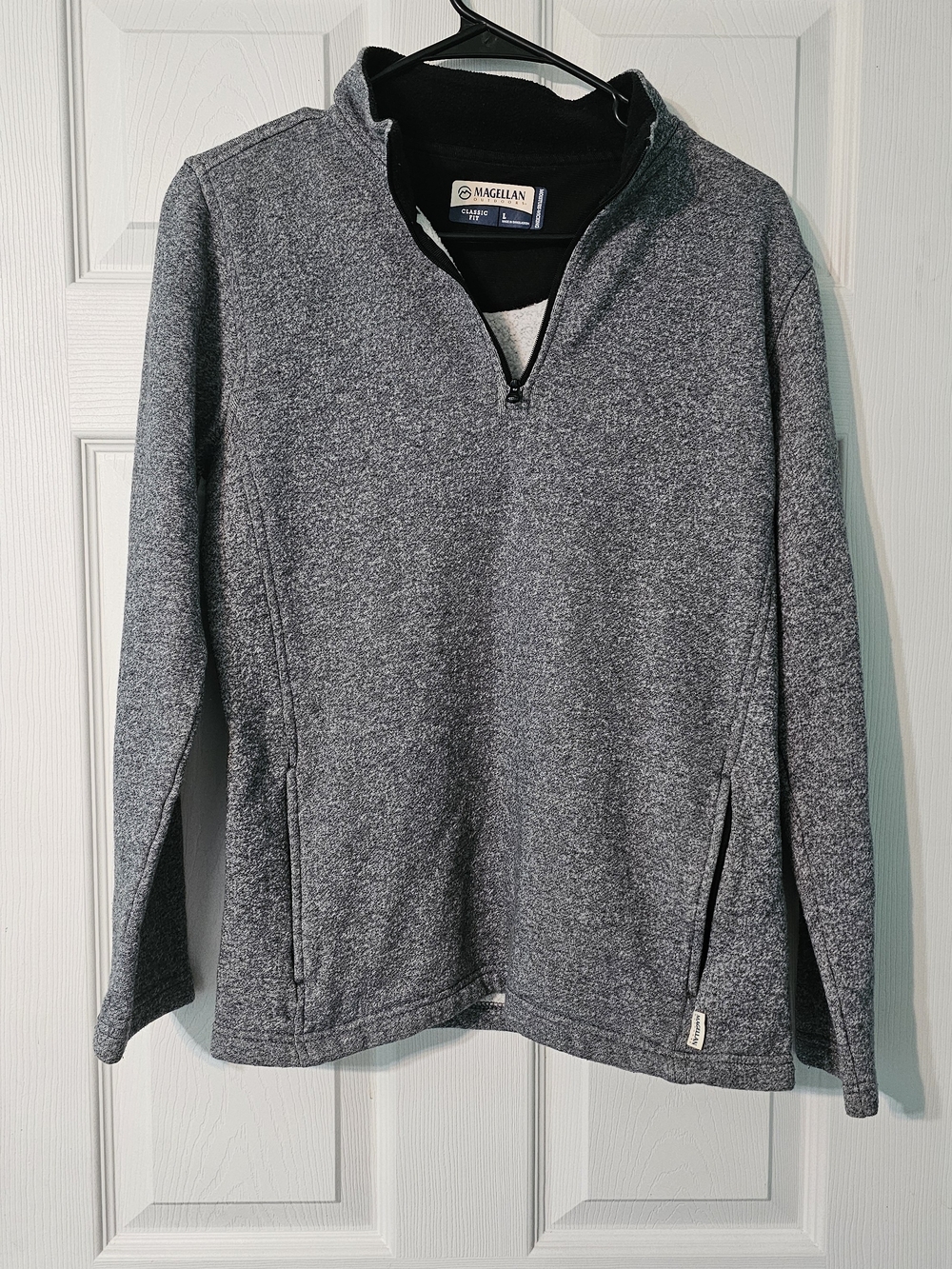Magellan Outdoors Gray Heather Quarter-Zip Pullover